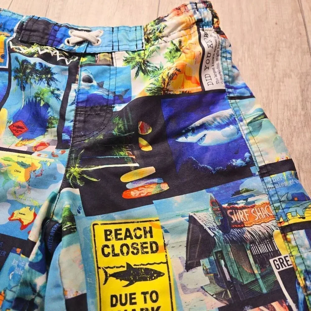 OP shark swim trunks S